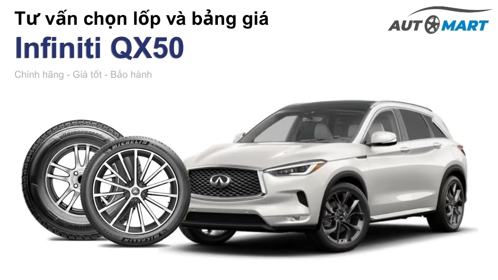 Bảng giá lốp xe Infiniti QX50 chính hãng, ưu đãi mới nhất