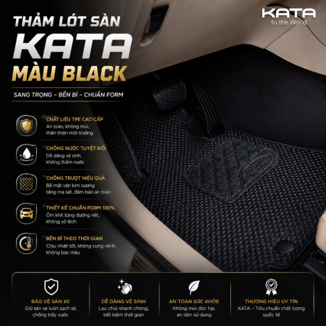 Thảm lót sàn Kata màu Black
