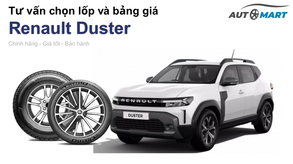 Bảng giá lốp xe Renault Duster chính hãng, ưu đãi mới nhất